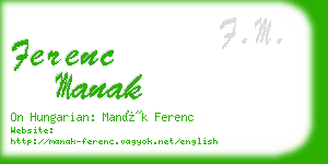 ferenc manak business card